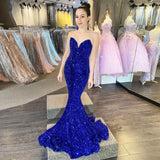 Amazing Long Mermaid Sequined Sleeveless Prom Dress-ballbellauk