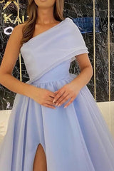 Ball Gown Organza Ruffles One-Shoulder Sleeveless Prom Dress-ballbellauk