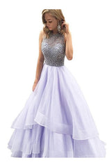 Ball Gown Sleeveless Scoop Long Beading Evening Dress-ballbellauk