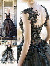 Ball Gown Sleeveless Sweetheart Lace Tulle Prom Dress-ballbellauk