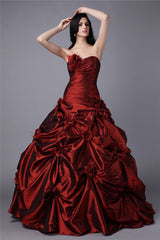 Ball Gown Strapless Sleeveless Hand-Made Flower Long Evening Dress-ballbellauk