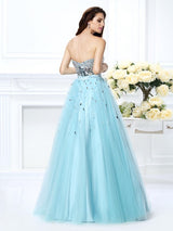 Ball Gown Sweetheart Beading Sleeveless Paillette Long Satin Quinceanera Prom Dress-ballbellauk