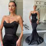 Beautiful Black Mermaid Long Ball Dresses Beadings-ballbellauk