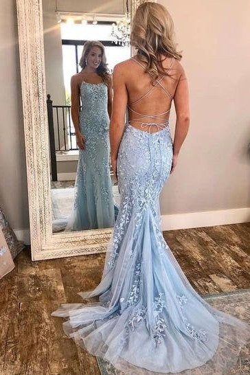 Beautiful Sleeveless Mermaid Off-the-Shoulder Lace Tulle Prom Dress online-ballbellauk