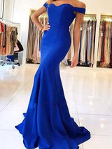 Beautiful Sleeveless Mermaid Off-the-Shoulder Ruffles Stretch Crepe Prom Dress-ballbellauk