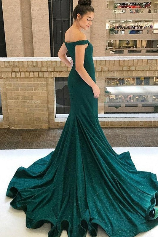 Beautiful Sleeveless Mermaid Off-the-Shoulder Sequins Prom Dress-ballbellauk