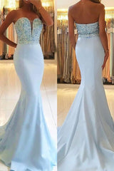 Beautiful Sleeveless Mermaid Sweetheart Beading Elegant Evening Dress-ballbellauk