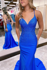 Blue Mermaid Evening Dress for Grad Party-ballbellauk