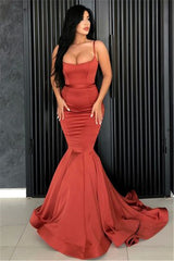 Burnt Orange Long Mermaid Prom Dress UK-ballbellauk