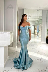 Charming Spaghetti-Straps Cap Sleeves Mermaid Prom Dress With Ruffles-ballbellauk