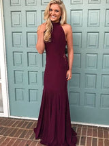 Chic Mermaid Halter Sleeveless Long Prom Dress Long Online-ballbellauk