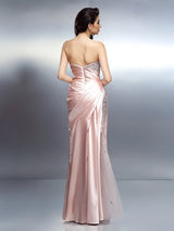 Chic Mermaid Sweetheart Beading Sleeveless Long Elastic Woven Elegant Evening Dress-ballbellauk