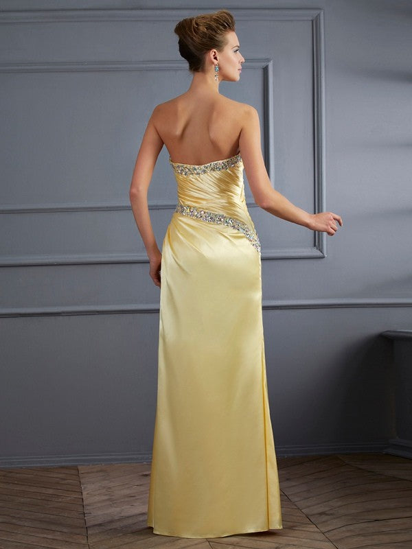 Chic Mermaid Sweetheart Beading Sleeveless Long Elastic Woven Elegant Evening Dress-ballbellauk