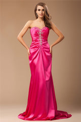 Chic Mermaid Sweetheart Beading Sleeveless Long Elastic Woven Elegant Evening Dress-ballbellauk