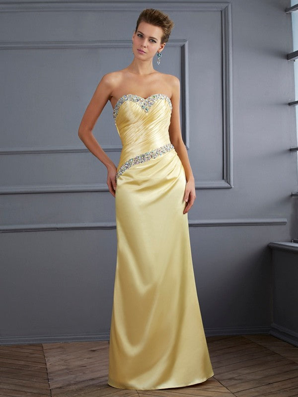 Chic Mermaid Sweetheart Beading Sleeveless Long Elastic Woven Elegant Evening Dress-ballbellauk