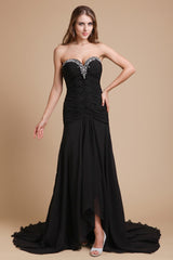 Chic Mermaid Sweetheart Beading Sleeveless Long Evening Dress Chiffon-ballbellauk