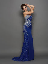 Chic Mermaid Sweetheart Sleeveless Long Evening Dress Chiffon-ballbellauk