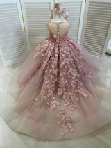 Chic Sleeveless Ball Gown Flower Girls Dress With Appliques-ballbellauk