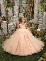 Chic Sleeveless Ball Gown Flower Girls Dress With Appliques-ballbellauk