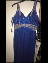 Classic Straps Sleeveless Sequin Long Sequins Plus Size Prom Dress-ballbellauk