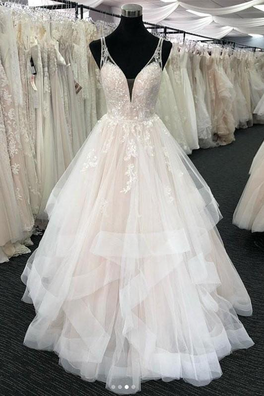 Classy Princess Wedding Dress With Ruffles lace-ballbellauk