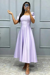 Elegant A-Line Prom Dress UK with Short Sleeves - Shop Online Now!-ballbellauk