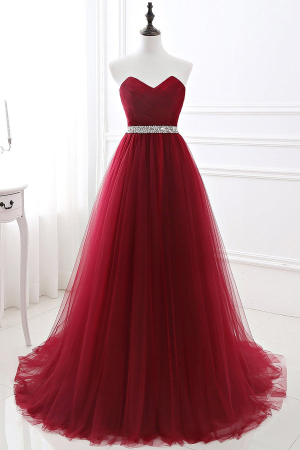 Elegant Evening Dresses Long - Burgundy Sweetheart-ballbellauk