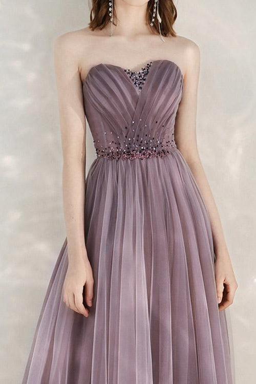 Elegant Infinity Tulle Prom Dress UK with Sweetheart Sequins-ballbellauk