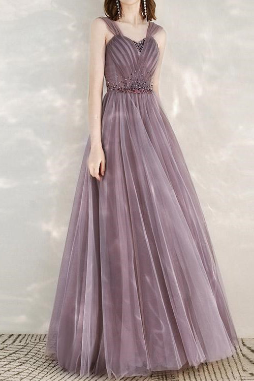 Elegant Infinity Tulle Prom Dress UK with Sweetheart Sequins-ballbellauk