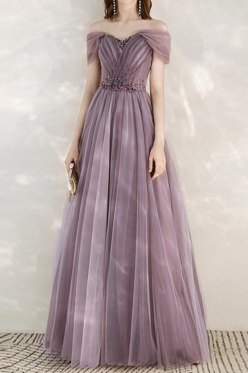 Elegant Infinity Tulle Prom Dress UK with Sweetheart Sequins-ballbellauk