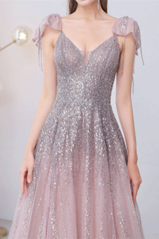 Elegant Pink & Grey Mermaid Prom Dress UK with Sweetheart Sequins Sleeveless-ballbellauk