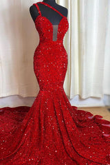 Elegant Red Mermaid Prom Dress UK with Sweetheart Sequins-ballbellauk