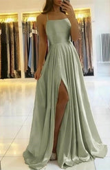 Elegant Spaghetti-Straps Prom Dress UK With Split-ballbellauk