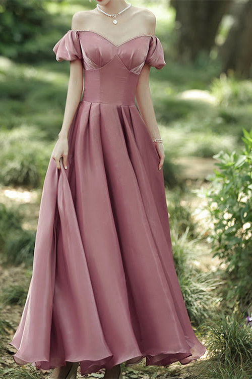 Elegant Sweetheart Long Evening Dress with Off-The-Shoulder-ballbellauk