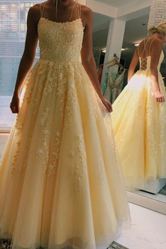 Elegant Tulle Ball Dress Appliques Sleeveless Long Prom Dress-ballbellauk