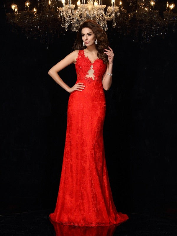 Elegant V-Neck Lace Sleeveless Long Elegant Evening Dress-ballbellauk