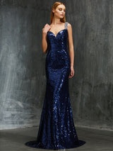 Elegant V-Neck Sleeveless Beading Sequins Prom Dress-ballbellauk