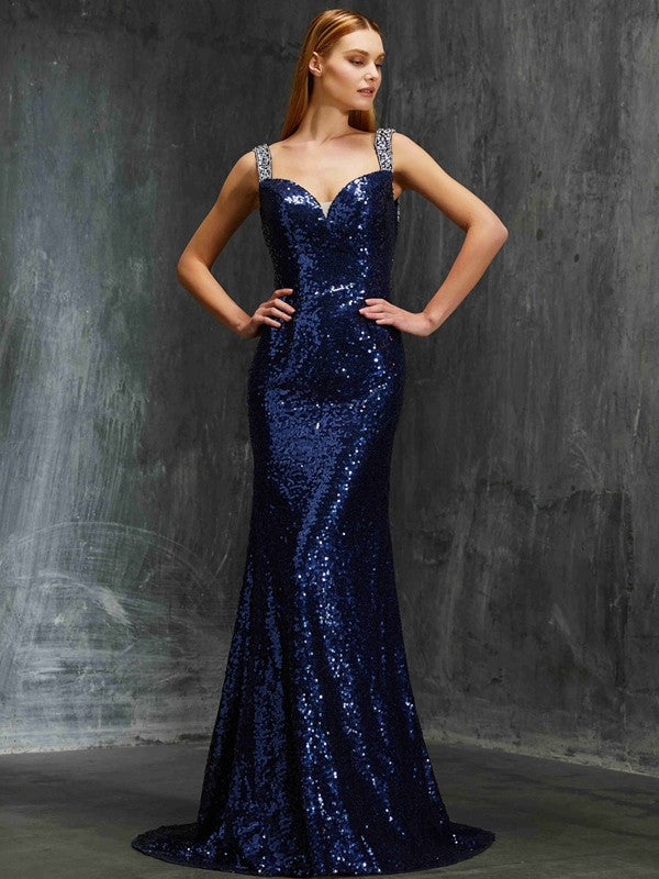 Elegant V-Neck Sleeveless Beading Sequins Prom Dress-ballbellauk