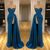 Fabulous Sweetheart Prom Dress Long With Split Lace Appliques-ballbellauk