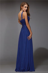 Fantastic New Arrival One Shoulder Beading Sleeveless Long Evening Dress Chiffon-ballbellauk