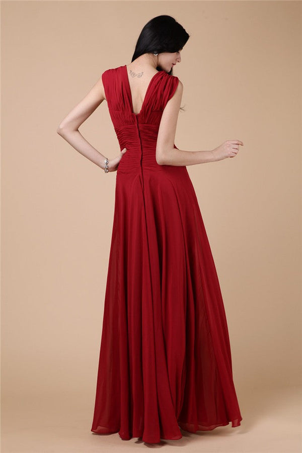 Glamorous Beading Pleats Long Evening Dress Chiffon-ballbellauk