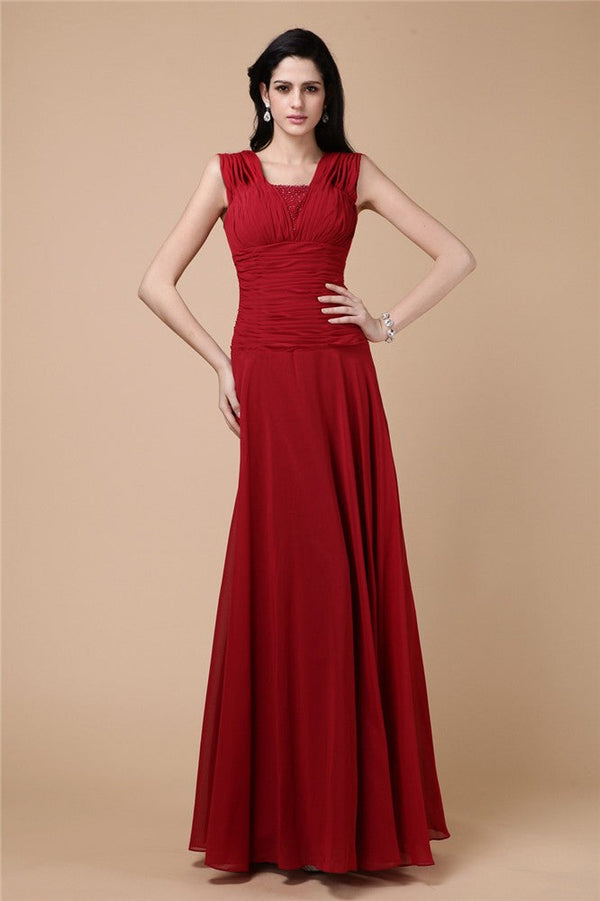 Glamorous Beading Pleats Long Evening Dress Chiffon-ballbellauk