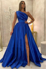 Glamorous Party Dress Ruffles One-Shoulder Sleeveless Prom Dress-ballbellauk