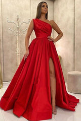 Glamorous Party Dress Ruffles One-Shoulder Sleeveless Prom Dress-ballbellauk