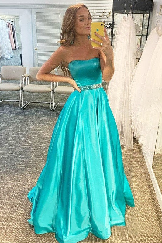 Glamorous Party Dress Ruffles Strapless Sleeveless Prom Dress-ballbellauk