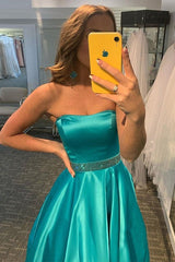 Glamorous Party Dress Ruffles Strapless Sleeveless Prom Dress-ballbellauk