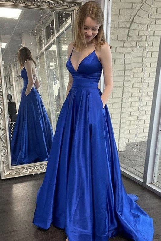 Glamorous Party Dress Ruffles V-neck Sleeveless Prom Dress-ballbellauk