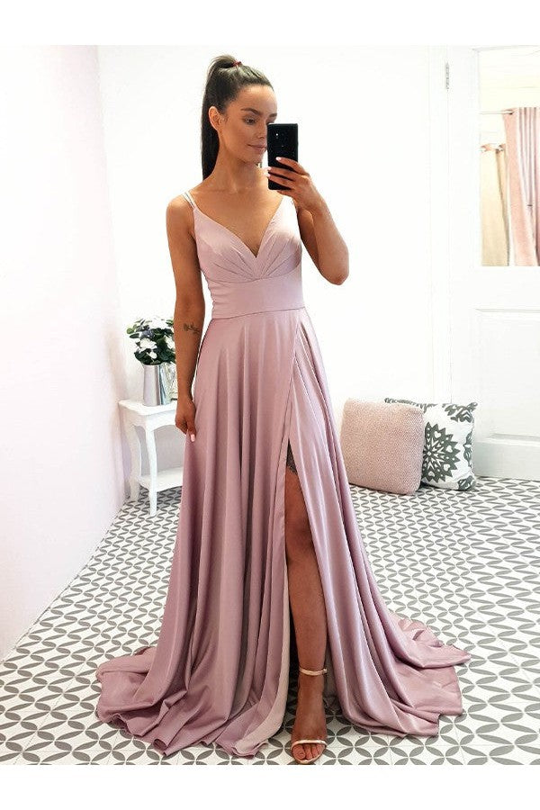 Glamorous Party Dress Ruffles V-neck Sleeveless Prom Dress-ballbellauk