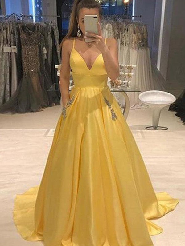 Glamorous Party Dress Ruffles V-neck Sleeveless Prom Dress-ballbellauk