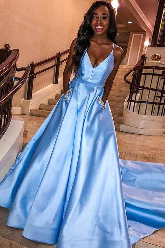 Glamorous Party Dress Ruffles V-neck Sleeveless Prom Dress-ballbellauk